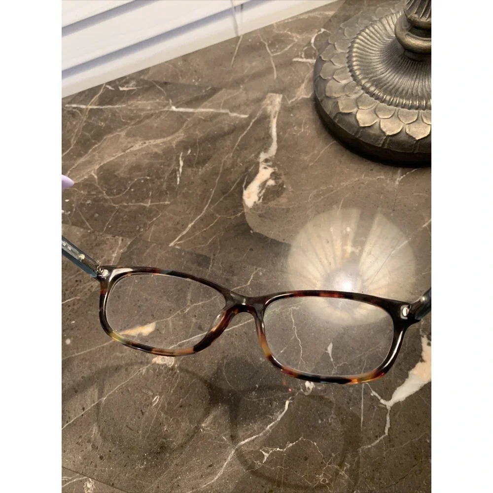 Furla giglio women's eyeglasses frames eyewear tortoise front blue back